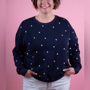 Navy Margaret Daisy Crewneck Size 3X NEW